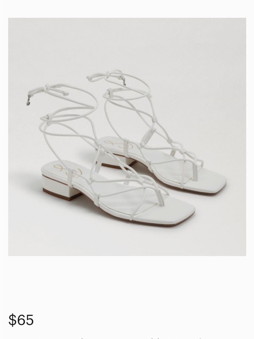 Sam Edelman White Strappy Lace-Up Block Heel Sandals